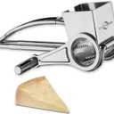 Stainless Steel Single Drum Rotary Cheese Grater, for Chocolate and Nuts - Durable Stainless Steel Rotary Grater (8.5" Long)