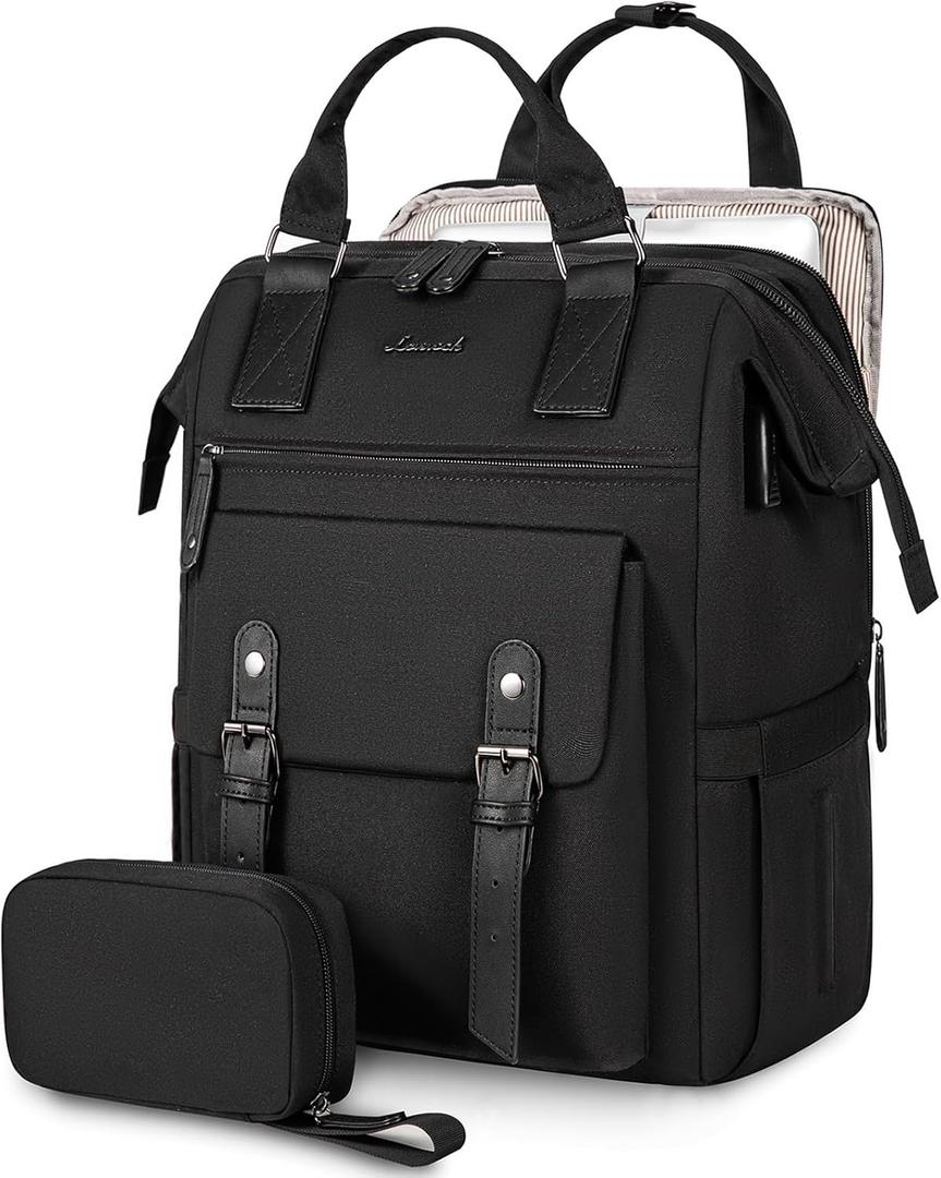 LOVEVOOK Laptop Backpack Women, Nurse Bags Teacher Work Backpack with Laptop Compartment, Water Resistant Computer Backpack Purse for Women College Business Travel Laptop Backpack, 15.6 Inch, Upgraded