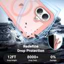 Jaroco Magnetic for iPhone 17 Case, [Compatible with MagSafe][Military Grade Drop Protection][Heavy Duty Protection][Non-Slip][Shockproof] 2-Layer Durable Bumper Phone Case 6.3''-Pink