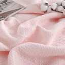 Premium 100% Cotton Blanket – All-Season Soft Breathable Bed Blanket for Twin Size – Lightweight Stylish Textured Throw for Bed– Giftable Cozy Bedding, Twin(60" x 80") Pink