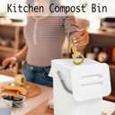 LALASTAR Compost Bin Indoor Kitchen Sealed, Hanging Small Trash Can with Lid Under Sink for Kitchen, Food Waste Bin for Countertop, Mountable Garbage Can for Bathroom, RV, 5L/1.3 Gal, White
