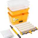 VOOMEY 13PC 18 Inch Paint Roller Kit,18"Paint Bucket and Paint Tray,Large Paint Roller Frame with 3.3 ft Extension Pole,Paint Tray Liner (Pack of 3),Ideal for Painting Large Areas