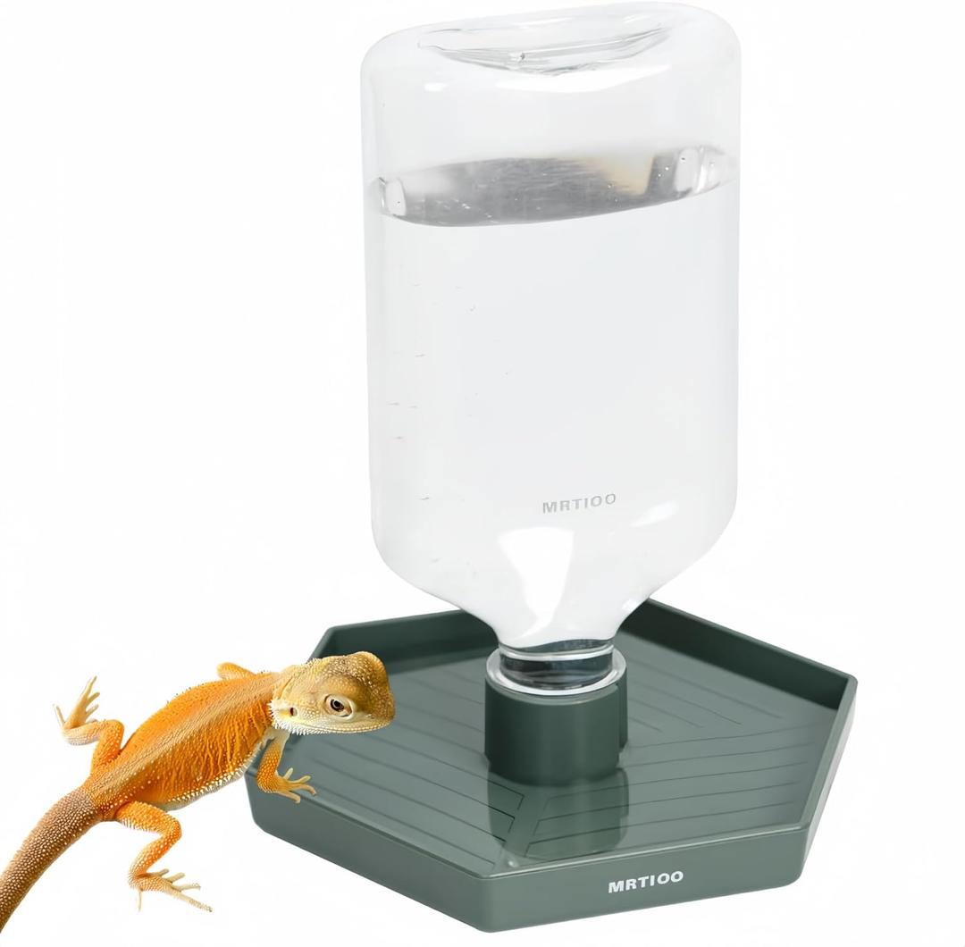 Reptile Water Dispenser-7.5 oz(250ml) Bearded Dragon Water Bowl - Small Water Dish for Tortoise - Bowls for Reptiles & Amphibians (L) 2 PAck