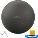Anti-Burst and Slip Resistant Exercise Yoga Fitness Birthing Ball with Quick Pump, 2,000-Pound Capacity, Multiple Colors and Sizes (Gray)