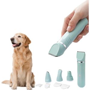 Dog Clippers Grooming Kit Hair Clipper-Low Noise Paw Trimmer- Rechargeable - Cordless Quiet Nail Grinder Shaver for Cats and Other Pets