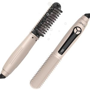 Hair Straightener Brush Ceramic Negative Ionic Hair Straightener Comb with 16 Temperature Settings & LED Screen,Straightening Brush for Women Fast Heating & Anti-Scald, Professional Hairstyle Tools