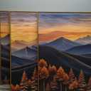 Amazon.com: HOURIA Large Woodland Mountain Sunset Framed Canvas Wall Art Set,Wilderness Wooden Forest Landscape Wall Decor,Nature Botanical Artwork,Boho Pine Tree Art Print for Living Room,Bedroom-24 x36 x3: Posters & Prints