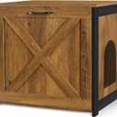 Dwanton Cat Litter Box Furniture Hidden, Cat Litter Box Enclosure, Reversible Entrance Can Be on Left or Right Side, Indoor Cabinet, Wooden Washroom, End Table, Nightstand, Warm Brown, 23.6" L (23.6 x 19.7 x 21.7 Inches)