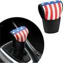 American Flag Gear Shift Cover,Leather Gear Shifter Cover for Decorations,Universal Stylish Stick Shift Cover Car Accessories Interior for Most Cars Trucks SUVs (Colorful), 4 Pack