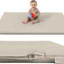 Vegan Leather Baby Play Mat, 50x50 Thicken Foam Play Mat for Infants and Toddlers, Padded & Cushioned Playpen Mat for 50x50 Playpens, 1.2" Thick, Grey