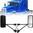 Door Mirrors for Kenworth T660 T600 T370 2008-2015 Replacement Passenger Right Side Mirror for Kenworth T660 Heated Adjustable Mirror for T660 T600 T370 Semi Truck Accessories Black