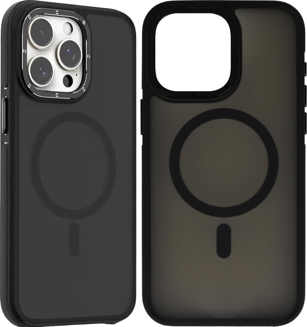Miracase Magnetic for iPhone 16 Pro Max Case, [Soft Anti-Scratch Microfiber Lining], Compatible with MagSafe, Liquid Silicone Case Shockproof Drop Protection Phone Case for 16 ProMax,Black