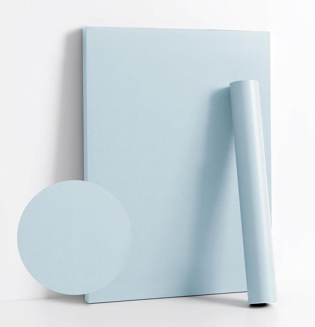 Dimoon 236''x17.7'' Blue Peel and Stick Wallpaper Contact Paper Modern Self Adhesive Wall Paper Removable Renter Friendly Textured Solid Color Shelf Cabinet Vinyl Roll (236''x17.7'', Light Blue)