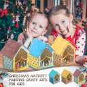 DoubleFill 24 Pcs Christmas Nativity Painting Craft Kits for Kids Nativity House Religious Craft for Kids Make Your Own Jesus House DIY Wooden Christian Christmas Ornaments for Art Sunday School
