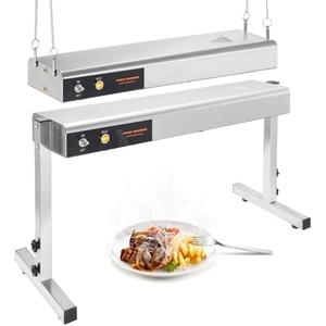 Hiteemer 24 Inch Food Heat Lamp Strip Commercial Food Heating Warmer Lights Hanging Overhead Stainless Steel with Cord for Food Restaurant Buffet Catering Kitchen 750W/110V