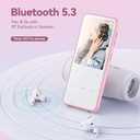 AGPTEK 64GB MP3 Player with Bluetooth, M3 2.4 inch Music Player with Speaker and FM Radio, Touch Buttons, Supports Up to 128GB(Pink)