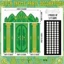 VitalCozy 4 Pcs Green Castle Door Cover 6.5 x 3 ft Green Castle Backdrop Fairytale Backdrop Wonderland Hanging Banner Porch Sign for Home Bar Backyard Decorations Halloween Cosplay Party Supplies