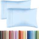 Standard Pillow Cases Set of 2 - Soft Hotel Quality Pillowcase Covers - Comfy & Wrinkle Free - Stain and Fade Resistant - Machine Washable Pillow Protectors - 2 Piece Set - Standard, 21 - Baby Blue, 2