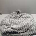 Honeydak Ribbed Rabbit Fur Stuffed Animal Storage Bean Bag Chair Cover (No Filler) Comfy Bean Bag Cover Without Filling or Home Bedroom Decor Organizing Plush Doll Textile Holder(Light Gray, M)