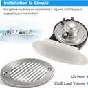 316 Stainless Steel 12V Hidden Flush Mount 5190512 Marine Boat Horn Two Hole Installation Spacing of 114.3 mm