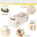 JiatuA Car Trunk Organizer, Car Organizers and Storage Collapsible Multi Compartment Container Box, Adjustable Car Accessories for SUV Sedan Truck, Standard Size, Beige