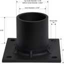 Solus S347-BK Pier Mount Adapter for 3'' Diameter Stub Post, Powder Coated & Non-Corrosive Aluminum, Easy Installation, Mounting Hardware Included, Black