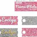 Personalized Acrylic Stanley Cup Name Tag for Lid - Customizable 20/30/40 oz, Evelyn Pack of 4
