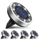 btfarm 6 Pack Solar Lights Outdoor, 8 LED Solar Ground Lights IP65 Waterproof Flat Solar Disc Light, Pathway Lights for Garden Lawn Patio Yard Path Landscape, Cool White