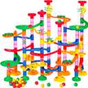 LovesTown Marble Run Toys, 133PCS Marble Maze Game for Kid, Construction Building Blocks Toys with Marbles, for Kids and Parent-Child Games, Classroom Valentines Exchange Gifts, Birthday Gift for Kids