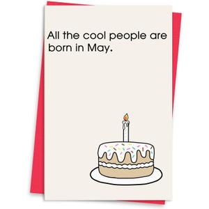 3 x Funny May Birthday Card for Women Men, Happy May Birthday Gifts for Him Her with Envelope - 5 x 7 in