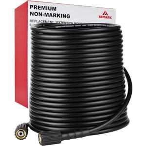 YAMATIC Pressure Washer Hose 100FT x 1/4", 3200 PSI Kink Resistant OEM-Quality Upgrade Power Washer Replacement/Extension with M22-14mm Brass Fittings for Ryobi, Troy Bilt, Greenworks, Craftsman