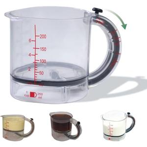 4 In 1 Adjustable Measuring Cup, 2026 New -Adjustable Measuring Cups With Handle,Up Cup Measuring Cup with Scraper-Style Seal Base, No Waste Design For Cooking And Bakings (1PCS)