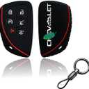 3 x Silicone Key Fob Cover Compatible with 2021 2022 2023 2024 2025 Chevy Tahoe Suburban Key Shell Accessories Key Fob Cover Case Protector Rubber Fob Protector 6 Button (Black)