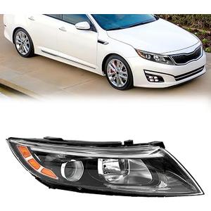 Headlight Assembly Compatible with 2014 2015 Kia Optima Halogen
Headlights Assembly w/Bulbs, Replacement Headlamp 921024C500 with Connector Adapter (Right Passenger Side)