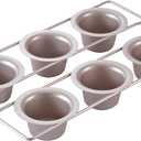 CHEFMADE Popover Cake Pan, 6-Cavity Non-Stick Yorkshire Muffin Cupcake Pan Bakeware for Oven Baking (Champagne Gold)