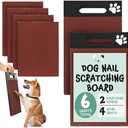 Evergreen Pet Supplies [6 Pads] Scratch Pad for Dogs - 2-Sided Medium & Coarse Sandpaper Dog Scratch Pad for Nails w/Extra Sheets - w/Handle - Dog Scratch Board for Nails