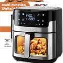 MIRASTON 
8.5QT Digital Air Fryer, XL Stainless Steel Oven with Clear Window
HEALTHY COOKING: Large air fryer for 5-6 people; PFAS-free coating for toxin-free meals & effortless dishwasher clean.