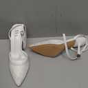 Closed Toe Ankle Strap Heels Women Pumps Pointed Toe Heeled Sandals for Women Stiletto Wedding Dress Shoes 7.5 White Lace