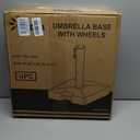 Patio Umbrella Base with Wheels and Handle, 120lbs Heavy Duty Umbrella Stand, Rust-Resistant and Windproof Design, Easy to Move, Stable Umbrella Stand Outdoor Base for Patio, Terrace, and Poolside