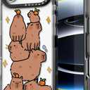 Bouvardia for iPhone 17 Air Case, Cute Design for Women & Girls, Protective & Aesthetic, Capybaras (Gray Bumper)
