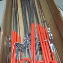 Fence Shock 30 Pack 41 Inches Systems Pig Tail Step-in Fence Post, Portable Stainless Steel Single Rope Poles/Stakes for Electric Fence, Garden, Farm, Flower Beds, Walkways, Fountains - Red