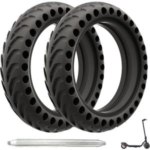 8.5" Solid Electric Scooter Tire, Honeycomb Shock-Absorbing Replacement with Lever, Compatible with Xiaomi M365/Pro/1S, Ninebot E22/E25, Gotrax GXL V2 (2PS)