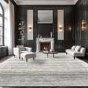 Washable Rugs 8x10 for Living Room - Stain Resistant Non-Shedding Modern Abstract Area Rug, Soft Thin Indoor No Slip Carpet for Bedroom, Dining Table, Home Office - Charcoal Grey (8'x10')