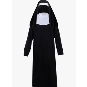 Nun Costumes for Women - Nun Outfit with Headpiece for Cosplay & Party Dress Up (2 Pcs) L