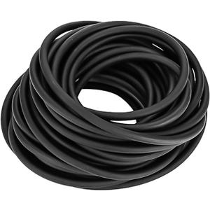Natural Latex Rubber Tubing 1/4" (6mm) ID x 3/8" (9mm) OD Surgical Tubing Slingshot Bands Fitness Hose Tube (Black 10FT 50FT) (Black, 10FT)