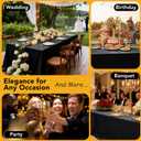 10-Pack Black Tablecloths for Rectangle Tables, 60 x 84 Inches, Stain-Resistant Polyester Fabric for 4 Foot Tables - Washable Table Covers for Weddings, Banquets, Birthday Parties, Events