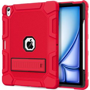 Azzsy Case for iPad Air 13 Inch (M4/M3/M2) 2026/2025/2024, [Built-in Pencil Holder] Heavy Duty Shockproof Rugged Protective Case for 13 inch iPad Air (2026/2025/2024 Version), Red