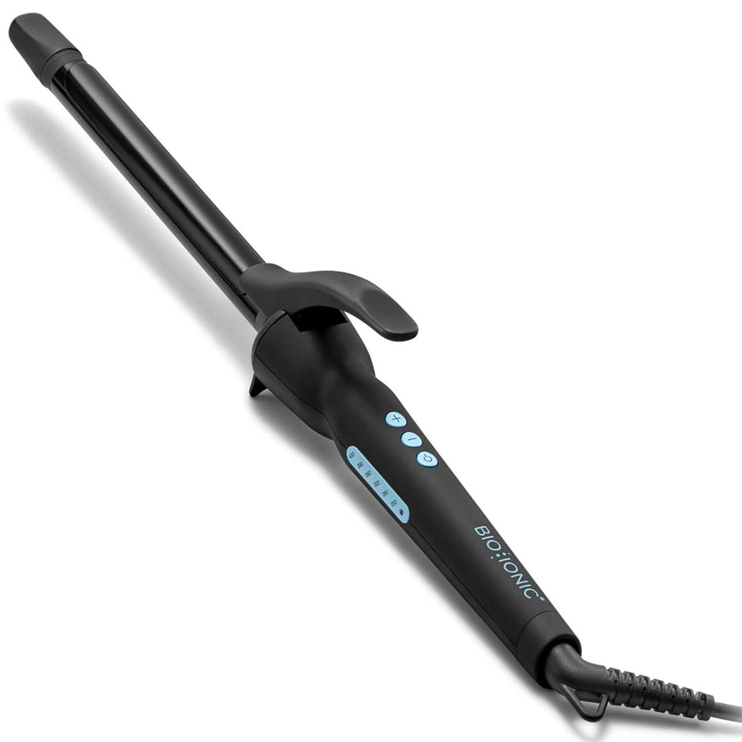 Bio Ionic Long Barrel Curling Iron with Moisture Heat Technology & NanoIonic MX Versatile Curling Wand - Multiple Barrel Sizes for Tight, Classic, Loose & Soft Curls (0.75 Inch (Tight Curls), Black)