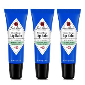 Jack Black Intense Therapy Lip Balm, 0.25-Oz.  SPF 25 Sun Protection, Lip Moisturizer, Hydrating Lip Balm with SPF, Lip Sunscreen (0.25 Ounce (Pack of 3))