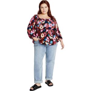 City Chic Women's Plus Size Top - Poppy Print